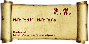 Máté Násfa névjegykártya