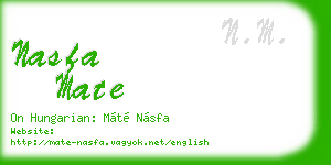 nasfa mate business card