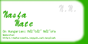 nasfa mate business card